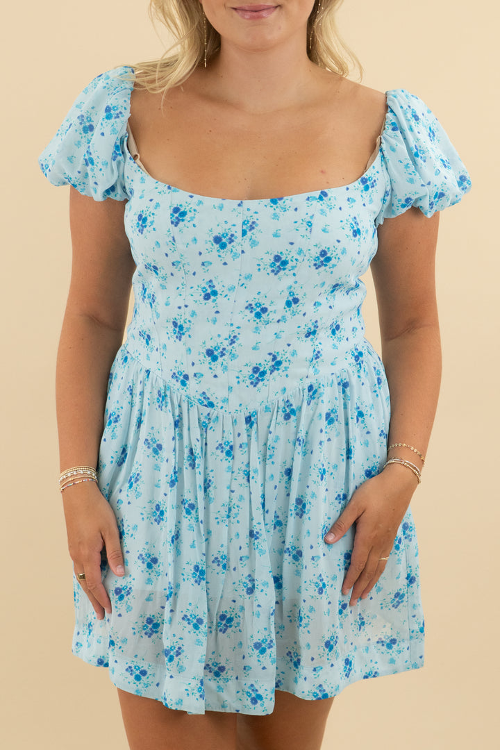 show me your mumu blue floral dress (xxl; retail $168)