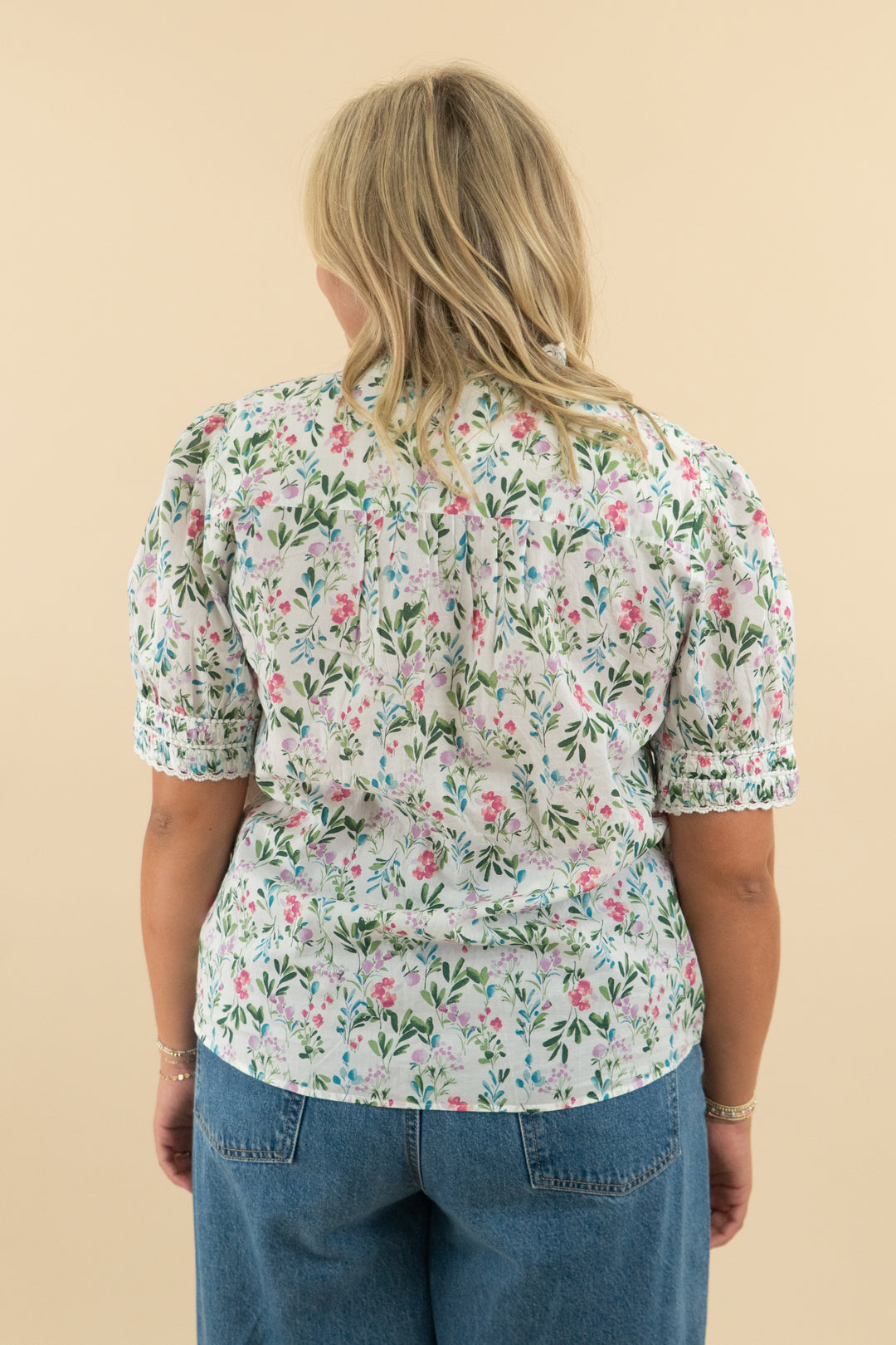 j.crew white floral lace trim smock top nwt (l; retail $98)