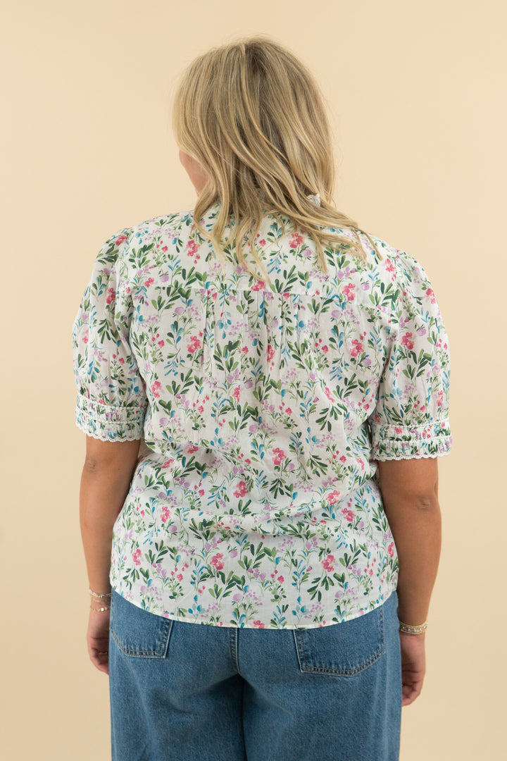 j.crew white floral lace trim smock top nwt (l; retail $98)