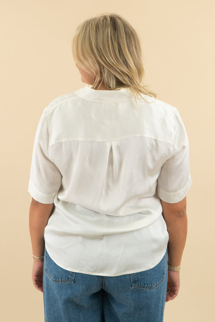 l'agence white silk blouse (xl; retail $385)