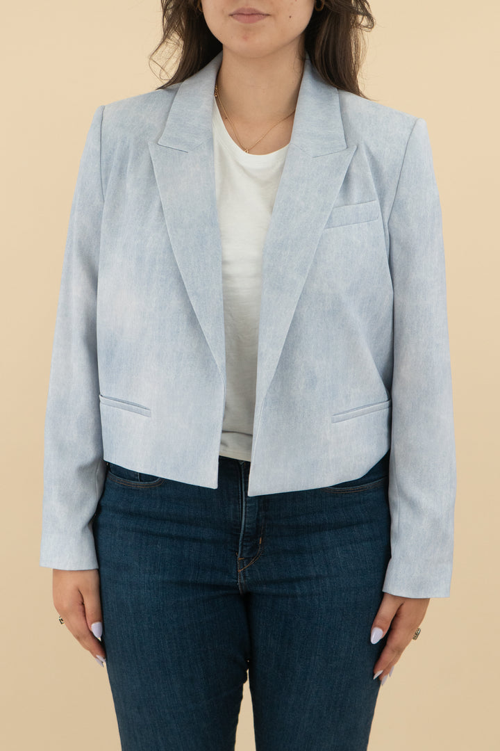 BCBG cropped light blue blazer (xl; retail $149)