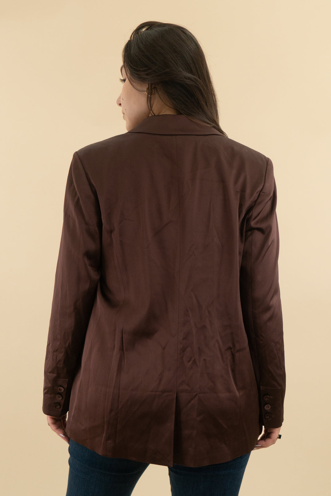 favorite daughter brown satin blazer nwt (xl; retail $378)