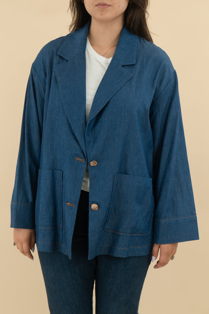 zara denim blazer (xl; retail $89)
