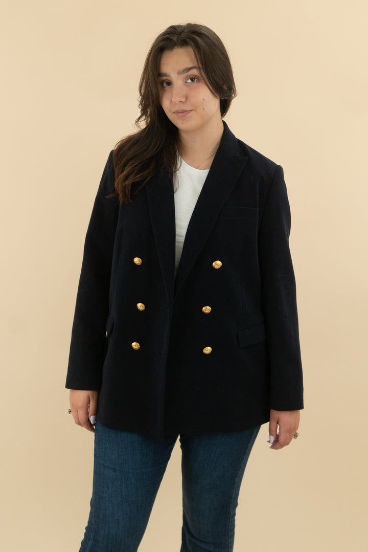 zara dark navy blazer (xxl; retail $129)