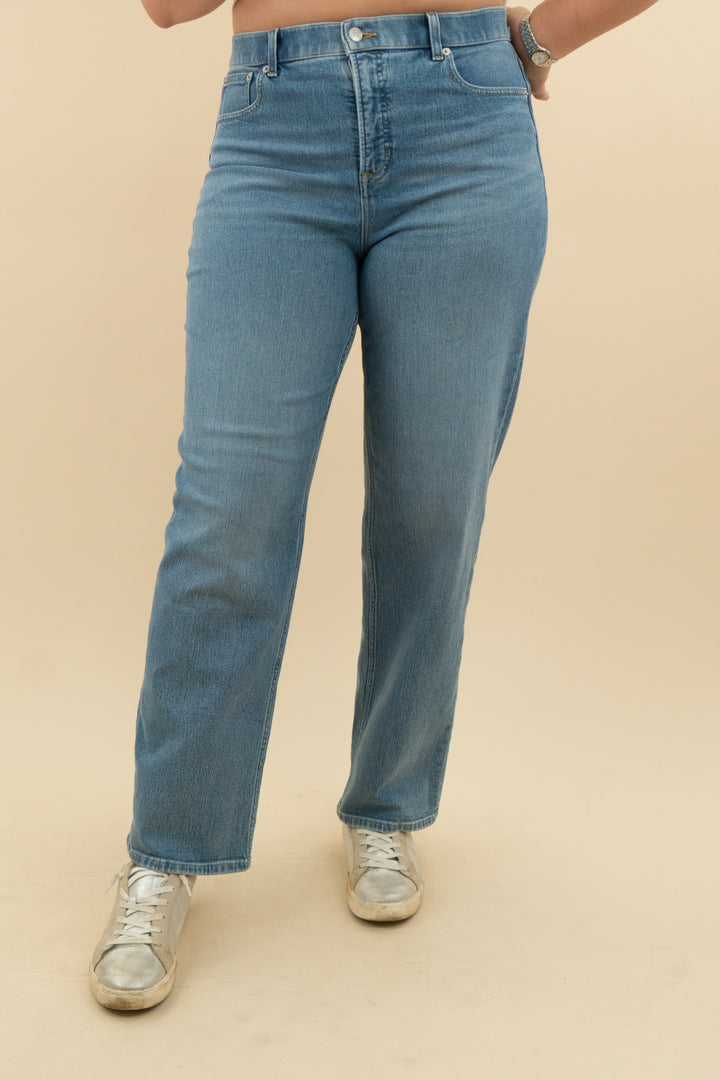 spanx mid rise 90s straight leg jean nwt (xl; retail $158)