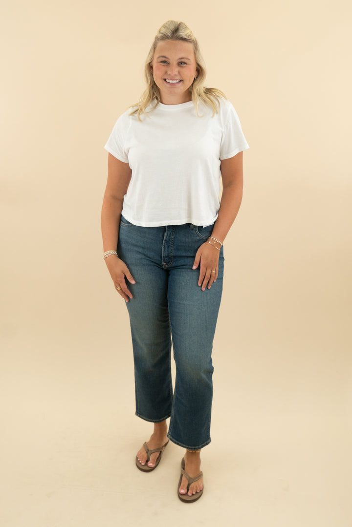fabletics medium wash high rise straight jeans nwt (32: retail $149.95)