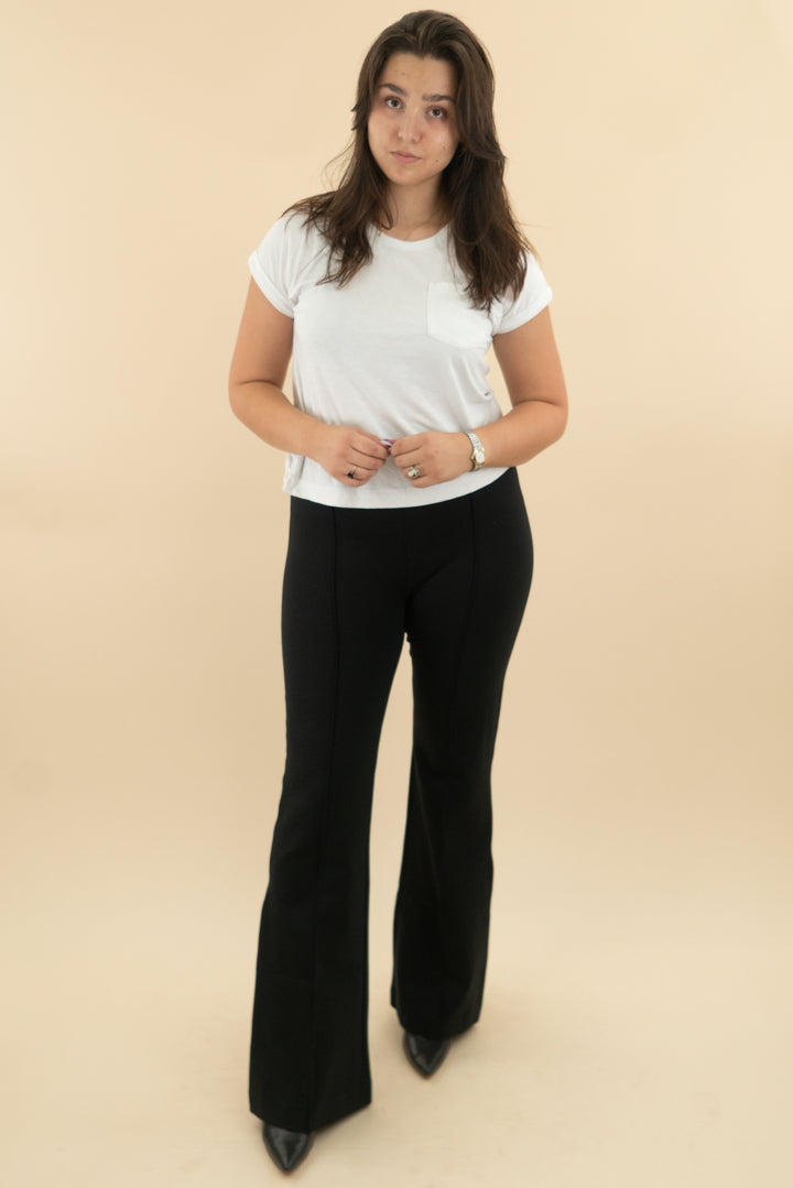 spanx pbp hi rise black flare nwt (xlt; retail $158)