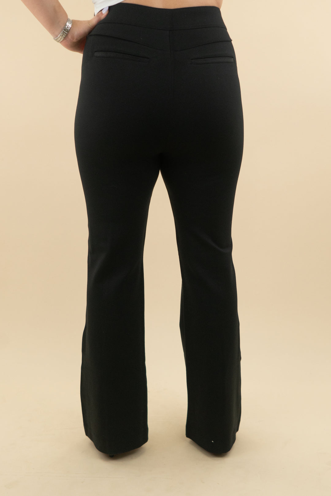 spanx pbp hi rise black flare nwt (xlt; retail $158)