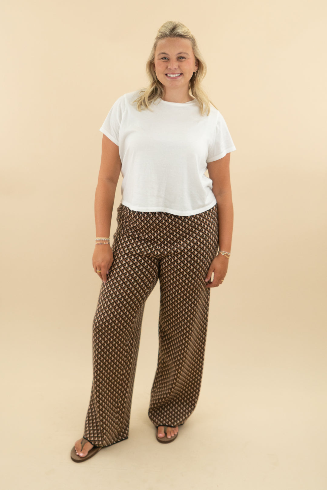 show me your mumu caramel geo knit pant (xl; retail $138)