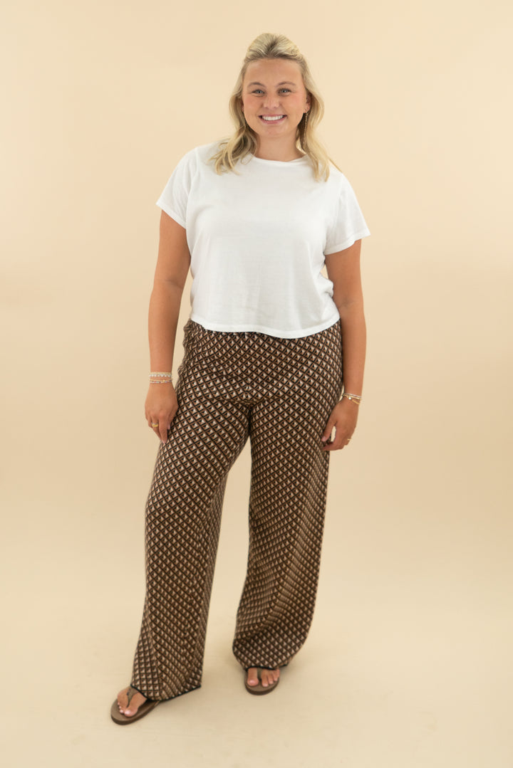 show me your mumu caramel geo knit pant (xl; retail $138)