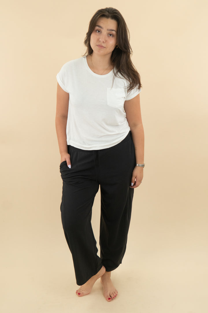 lululemon black low rise relaxed cinch pant nwt (l; retail $128)