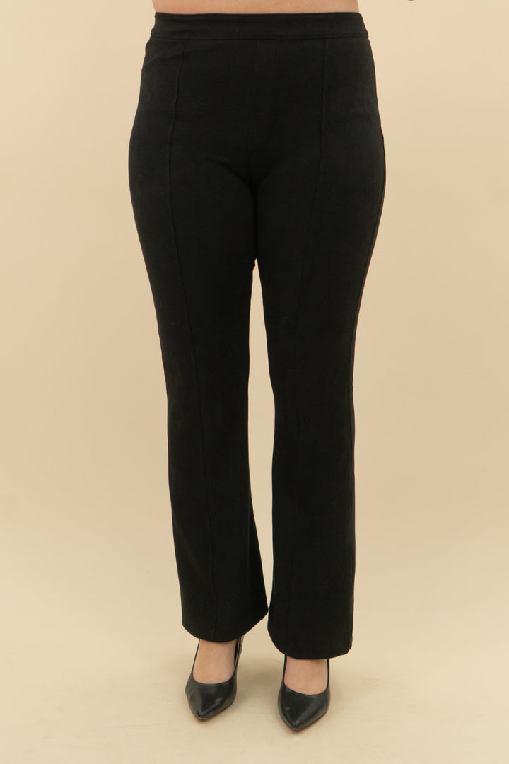 spanx black suede slim flare pant (xlt; retail $128)