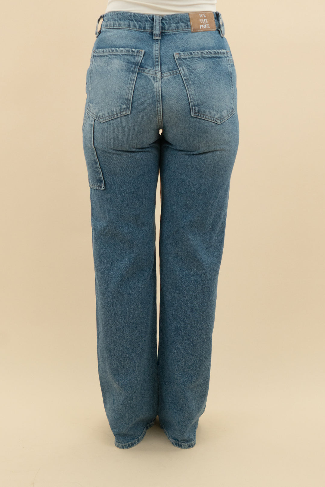 we the free baggy mid rise straight leg jean (xs; retail $98)