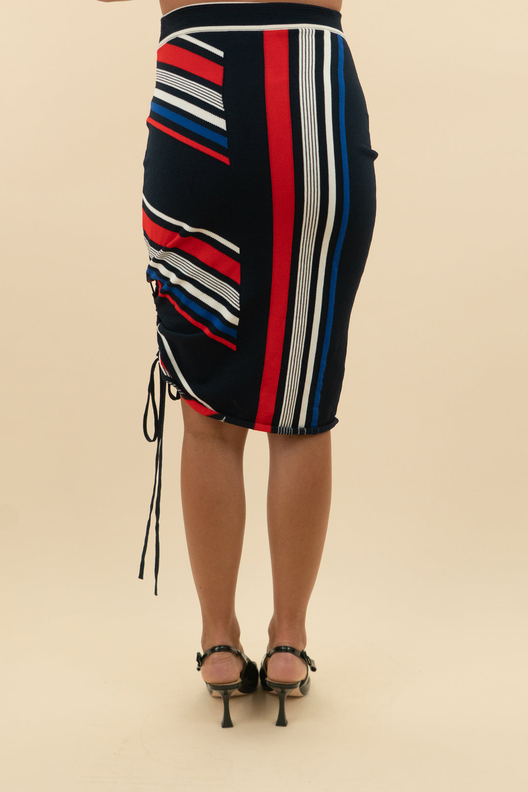 tommy hilfiger x gigi haded red/white/blue stripe knit skirt (s)