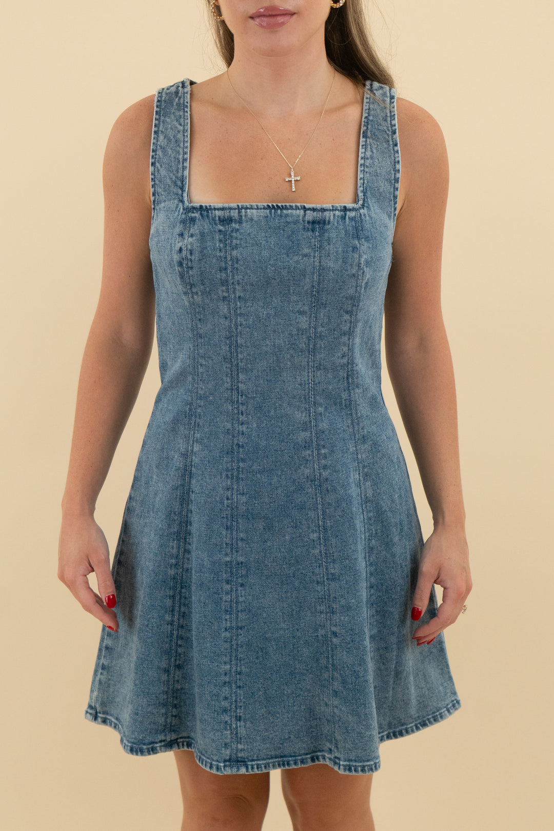 47. Abercrombie & Fitch Denim Square Neck Mini Dress nwt (s; retail $90)