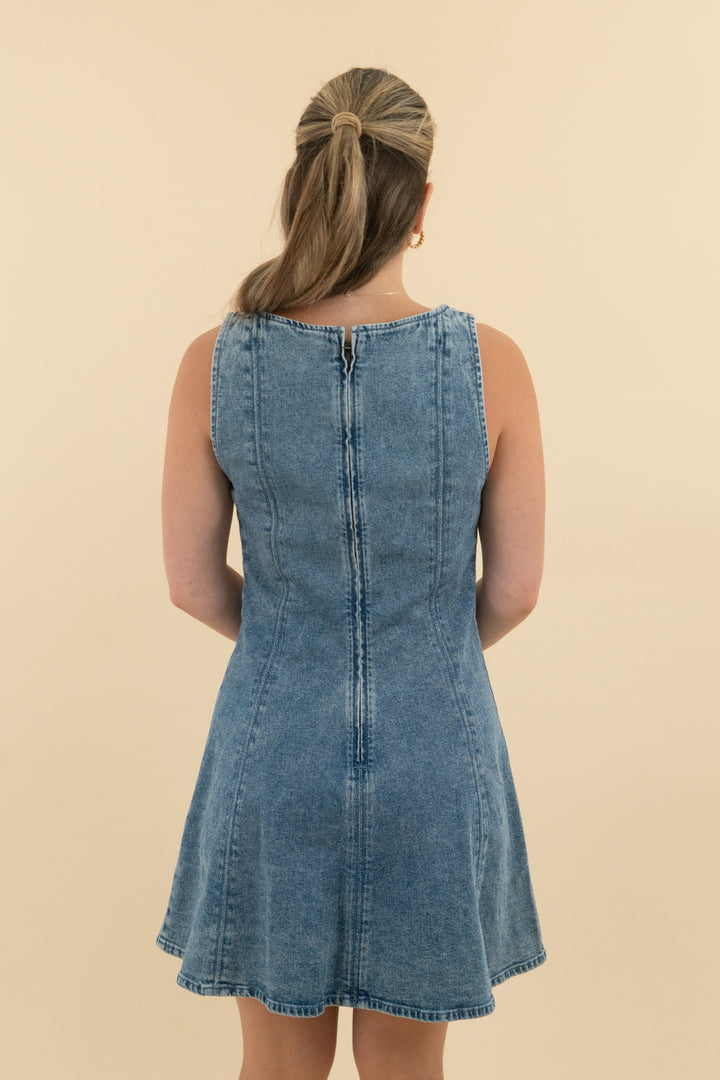 47. Abercrombie & Fitch Denim Square Neck Mini Dress nwt (s; retail $90)
