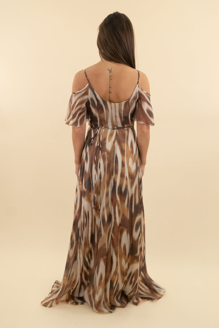 Inance Brown Wrap Maxi Dress nwt (s; retail $240)
