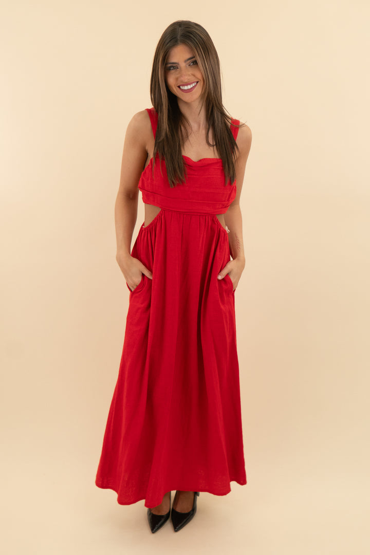 A New Day Red Cut Out Maxi Dress (s; retail $45)