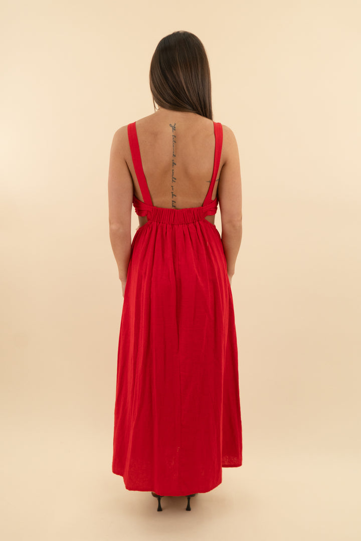 A New Day Red Cut Out Maxi Dress (s; retail $45)