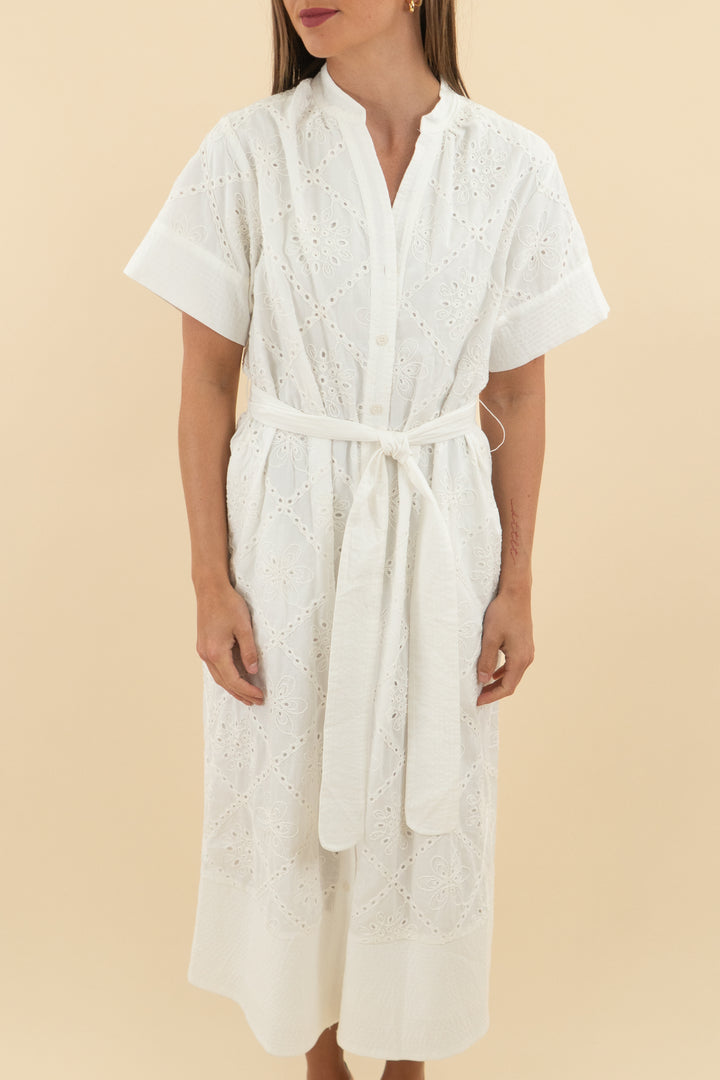 18. Avara White Jordan Lace Midi Dress nwt (s; retail $124)