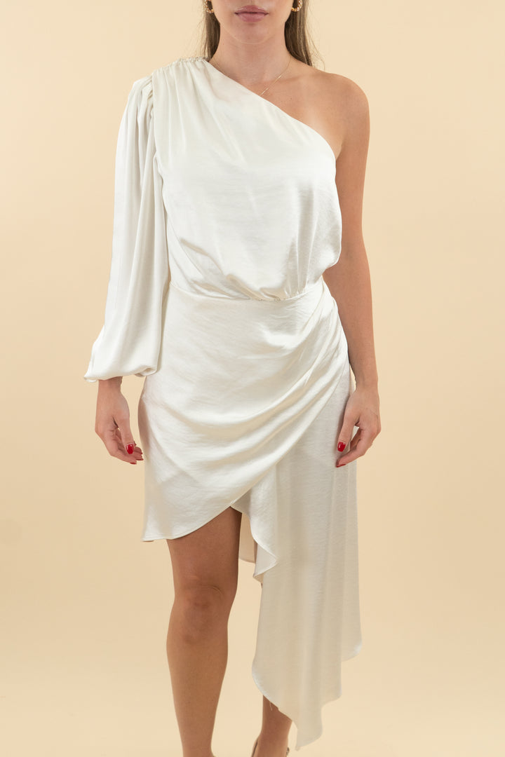 Elliatt White One Shoulder Long Sleeve Mini Dress (s; retail $220)
