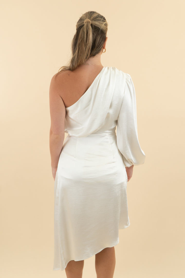Elliatt White One Shoulder Long Sleeve Mini Dress (s; retail $220)
