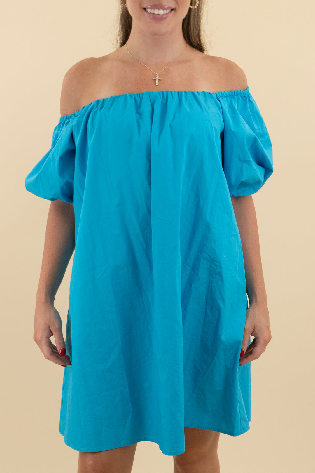 Sugar Lips Blue Puff Sleeve Mini Dress nwt (s; retail $85)