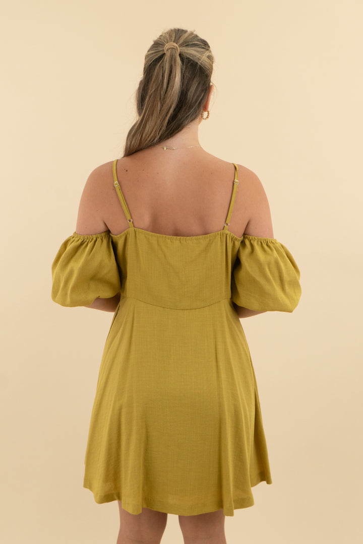 Just One Answer Green Button Down Mini Dress (m; retail $114)
