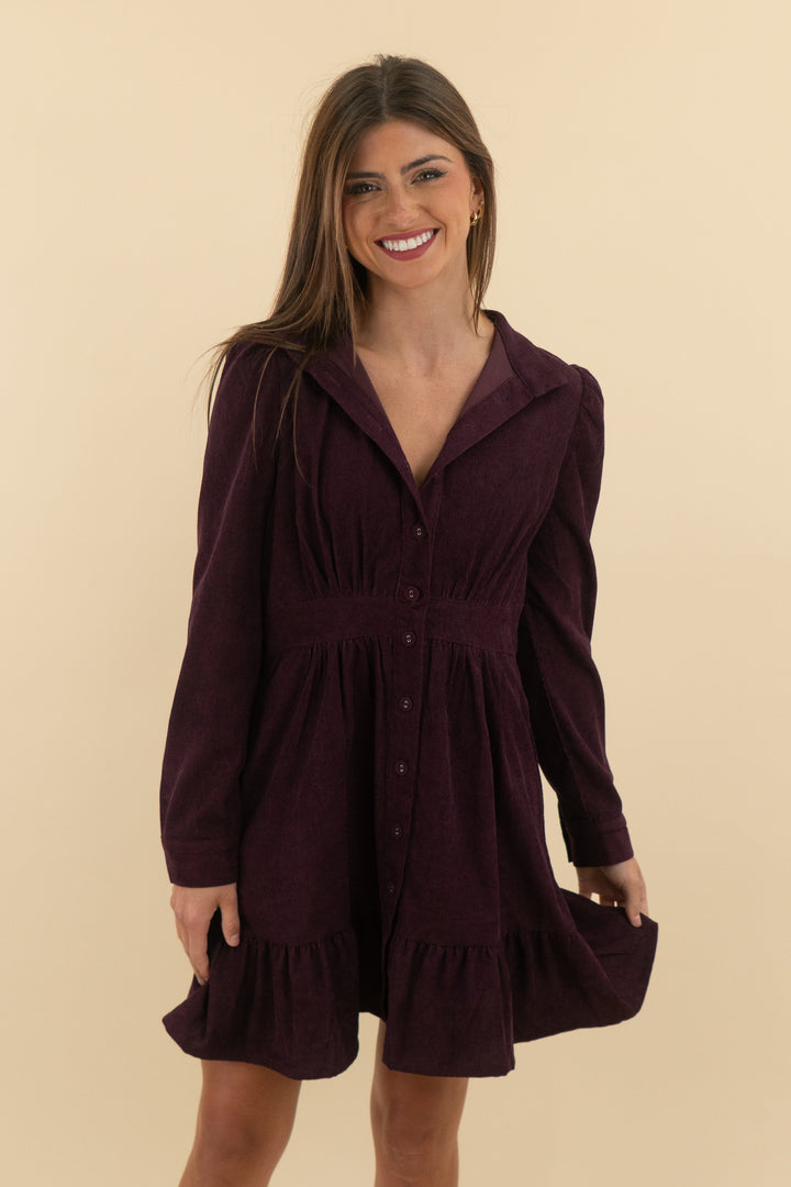 Avara Purple Long Sleeve Mini Dress (s; retail $88)