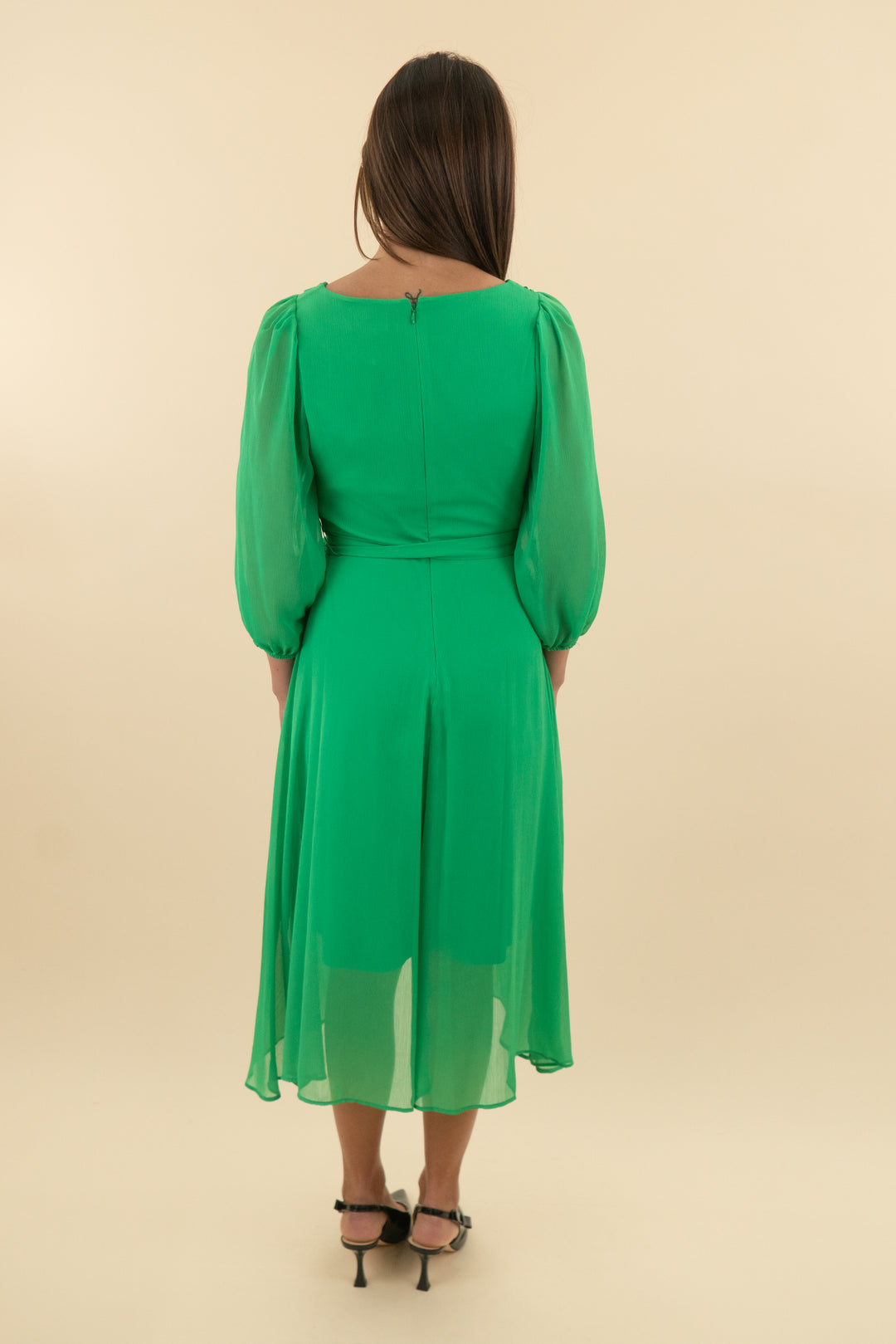 DKNY Green Wrap Midi Dress nwt (2; retail $130)