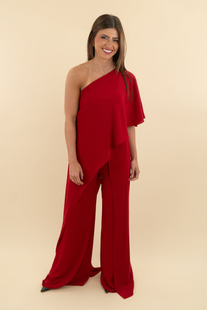 Ieena for Mac Duggal Red Jumpsuit (2; retail $480)