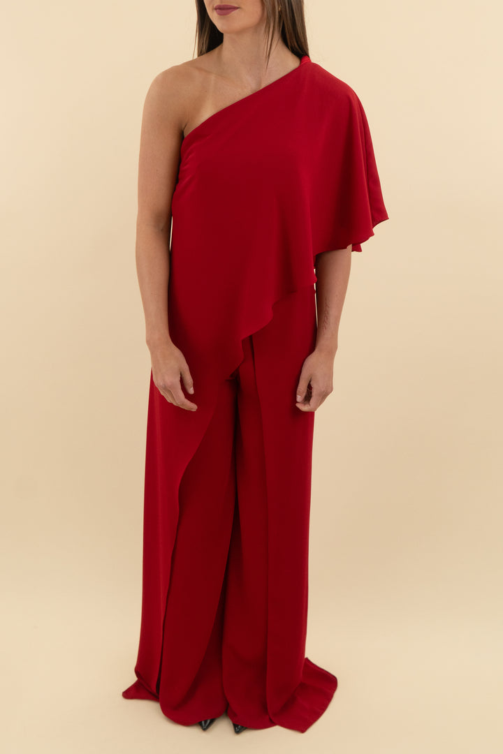 Ieena for Mac Duggal Red Jumpsuit (2; retail $480)