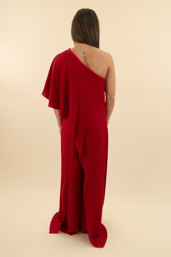 Ieena for Mac Duggal Red Jumpsuit (2; retail $480)