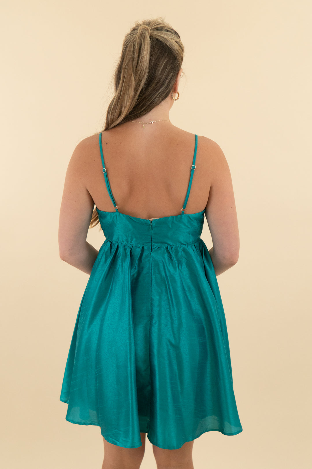 Aakaa Emerald Bow Mini Dress (s; retail $85)