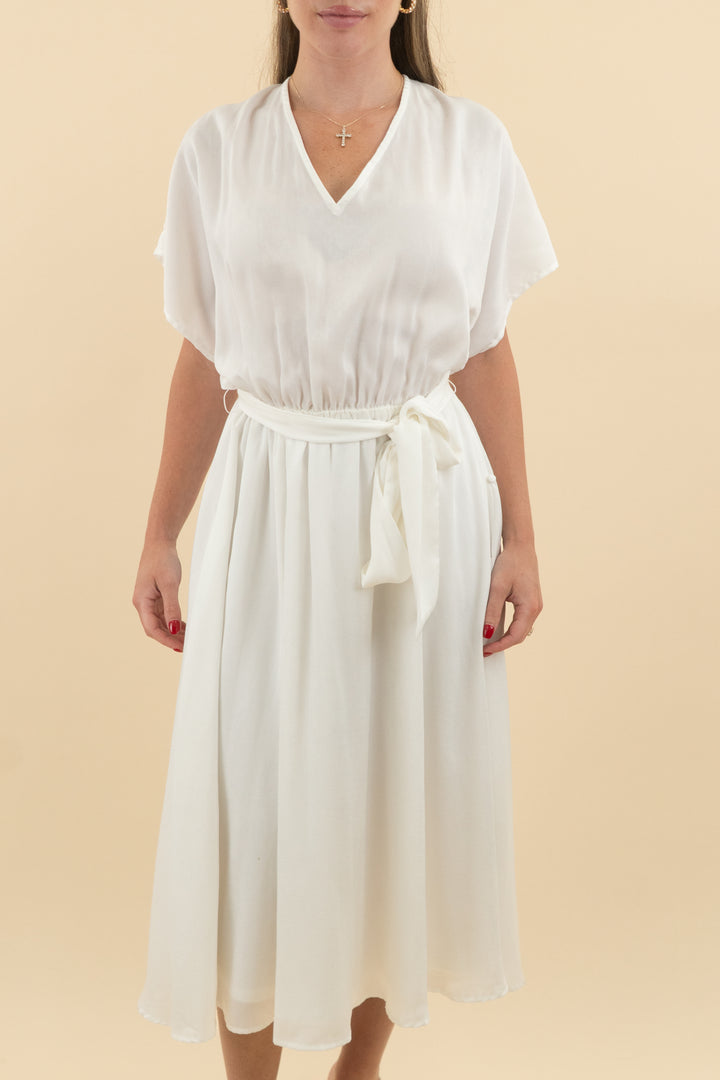 Aura White V Neck Wrap Mini Dress (s; retail $88)