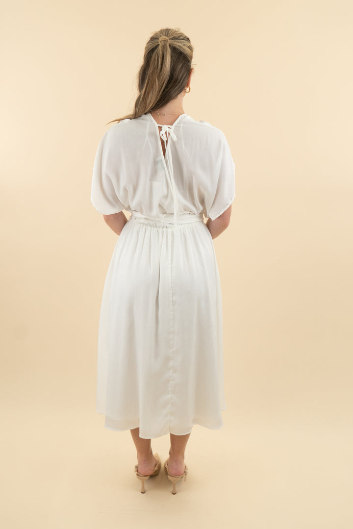 Aura White V Neck Wrap Mini Dress (s; retail $88)