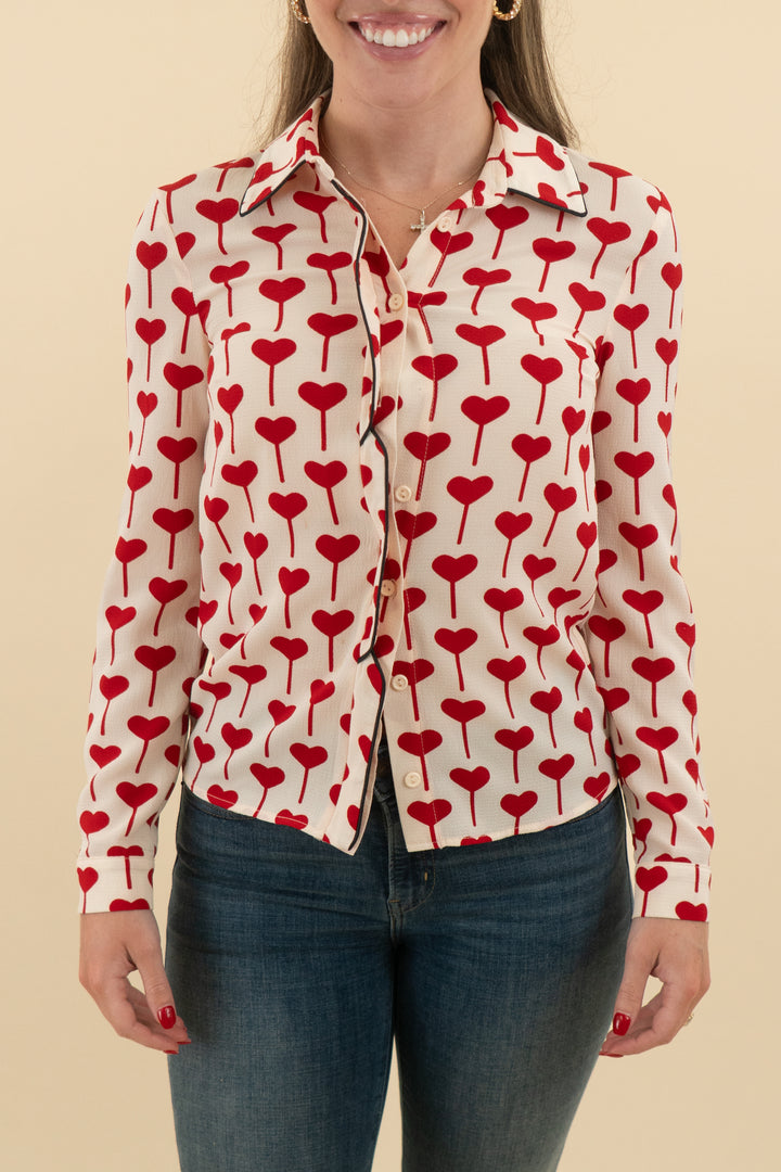 topshop pink heart print blouse (2)