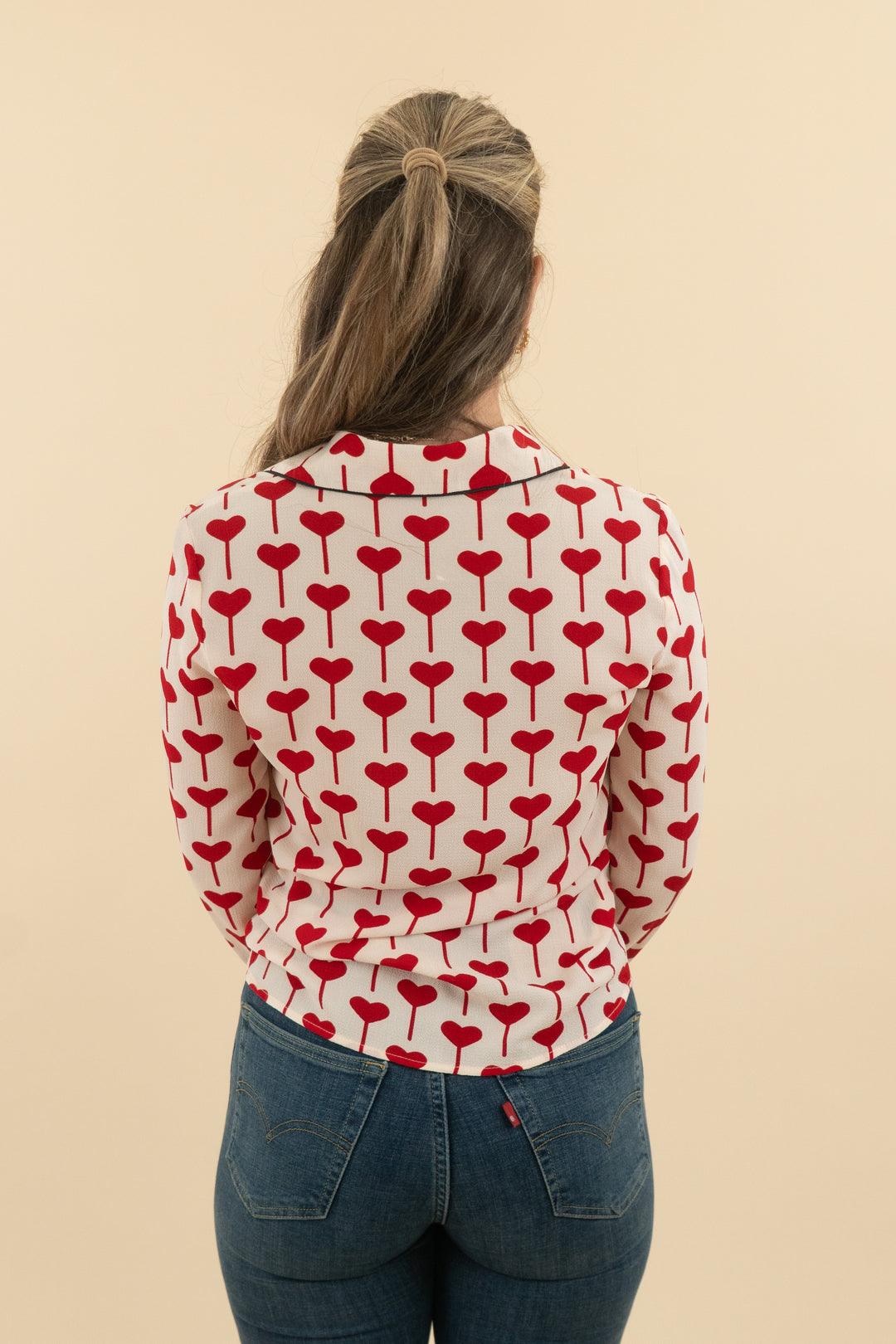 topshop pink heart print blouse (2)