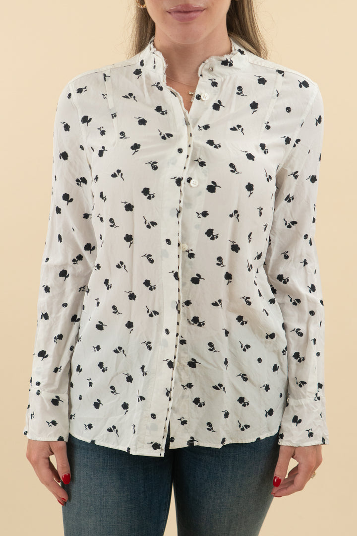coach white floral blouse (xs)