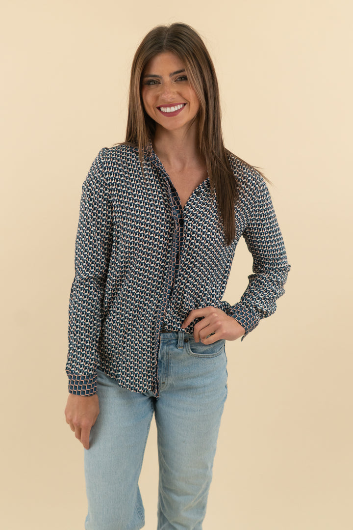topshop blue geometric blouse (2)