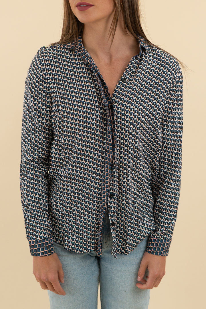 topshop blue geometric blouse (2)