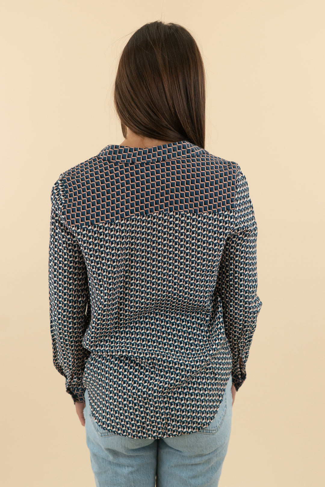 topshop blue geometric blouse (2)