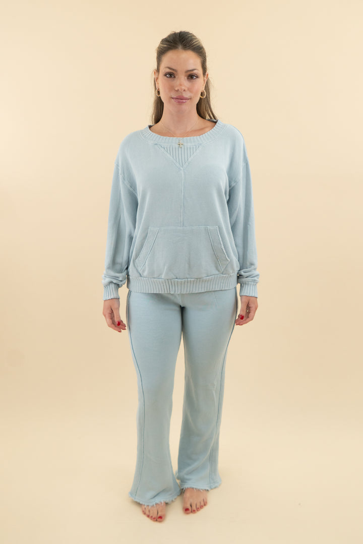 vintage havana baby blue crewneck and pant set (s; retail $140)