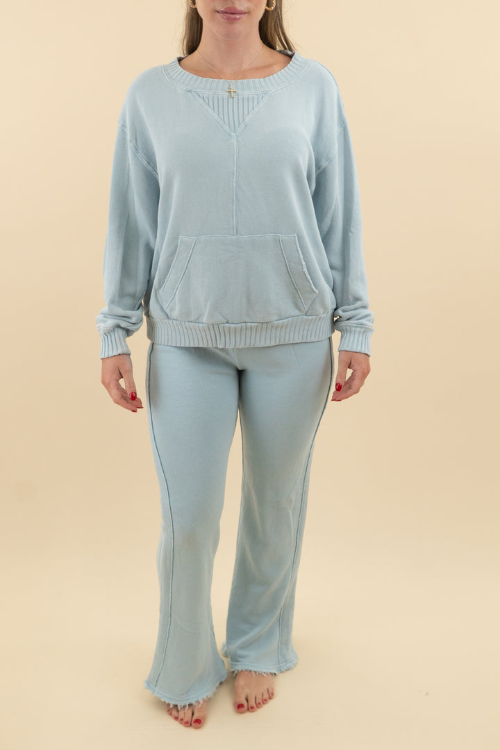 vintage havana baby blue crewneck and pant set (s; retail $140)