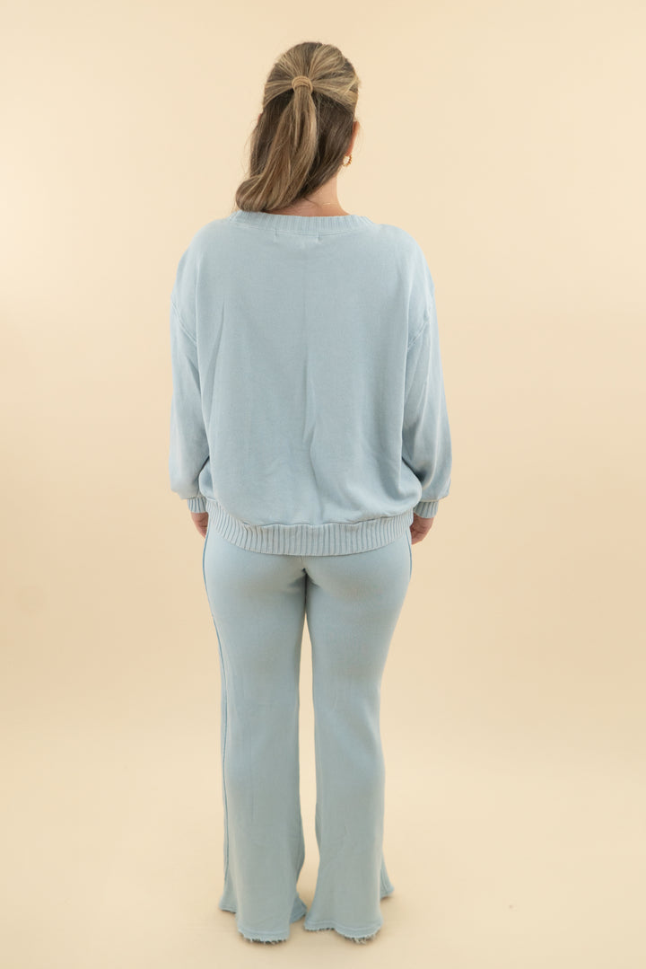 vintage havana baby blue crewneck and pant set (s; retail $140)