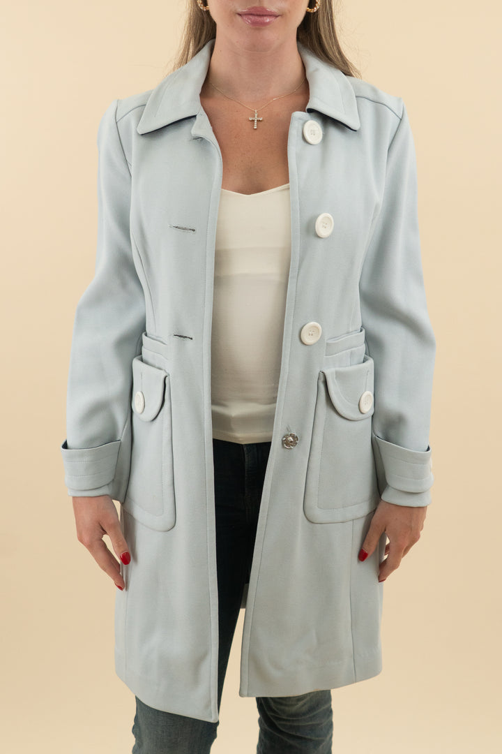 asos light blue trench coat (XS; retail $129)