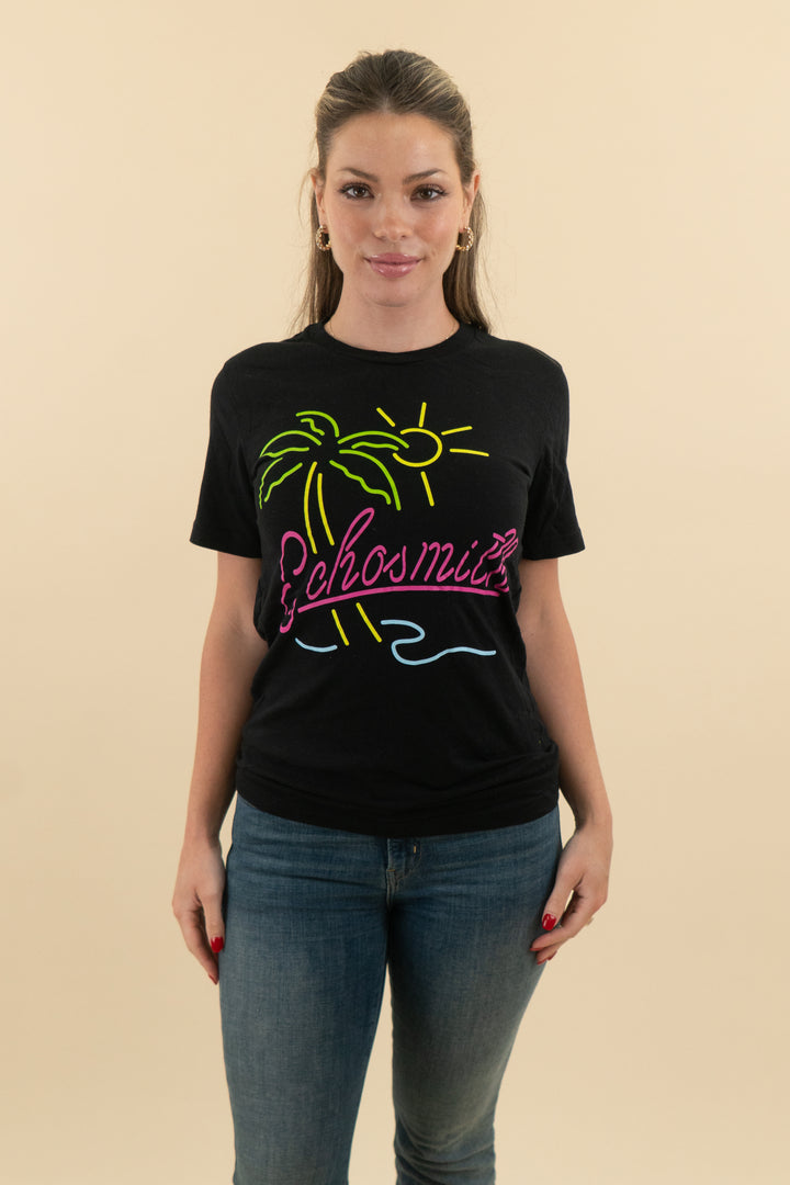 echosmith black line art band graphic  t-shirt (xs)