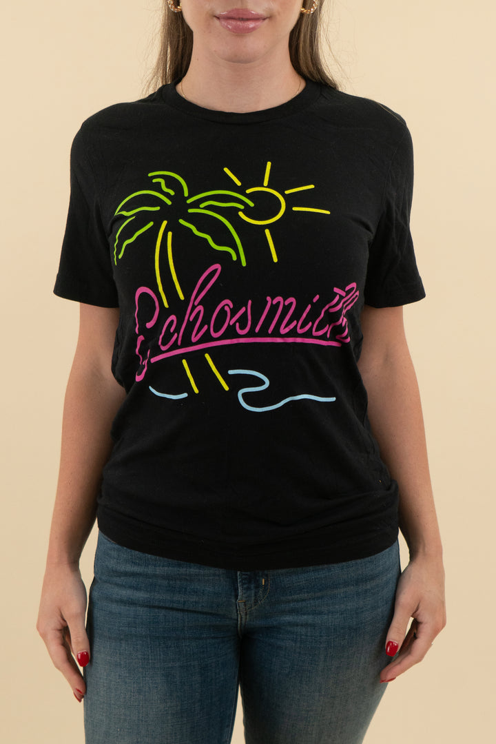 echosmith black line art band graphic  t-shirt (xs)
