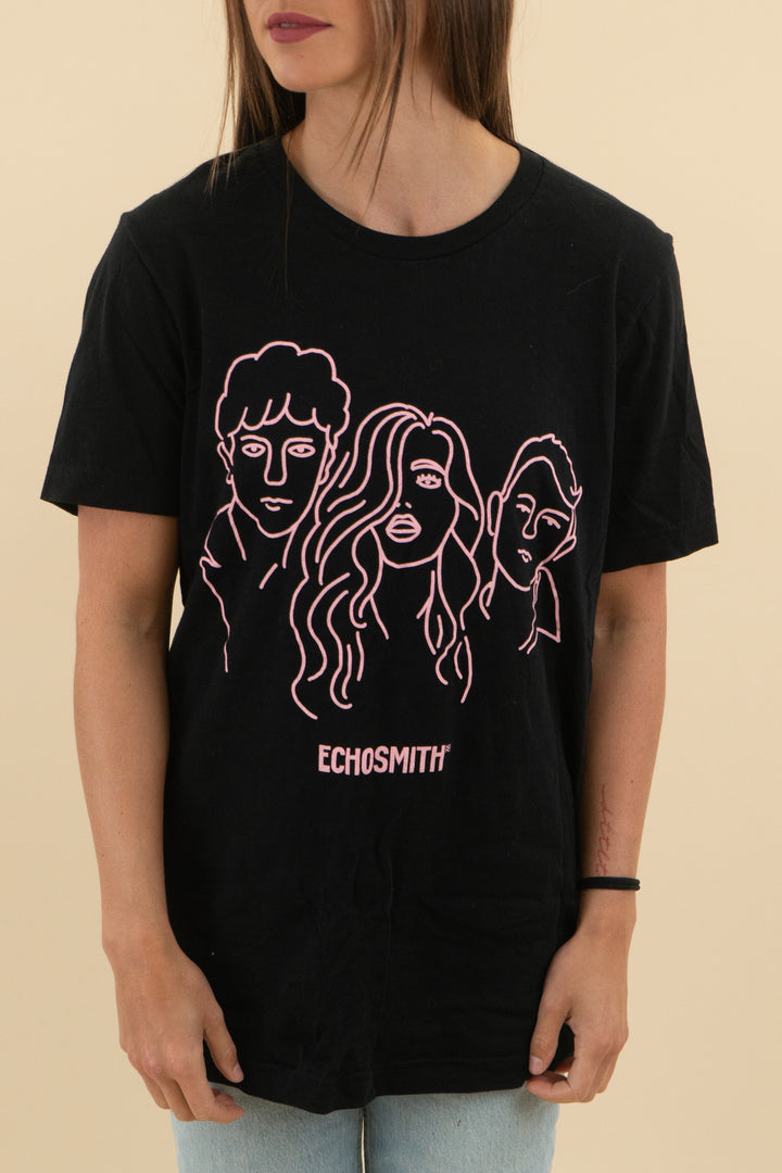 echosmith black portrait line art band graphic t-shirt