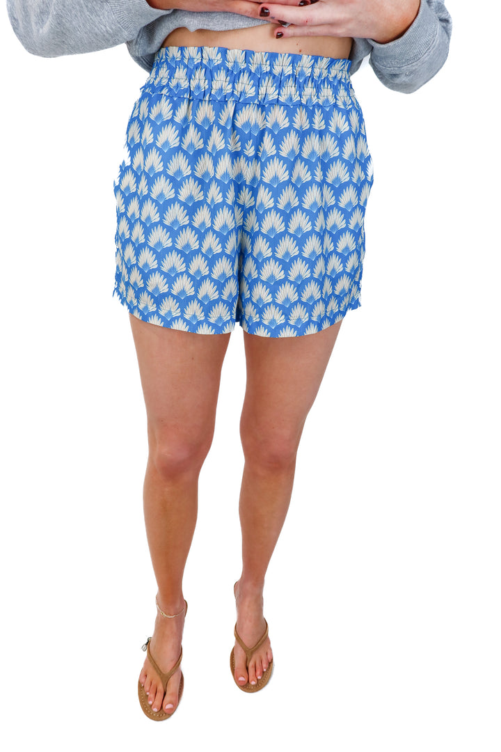 SOLD ee:some blue metallic stretch shorts (s)